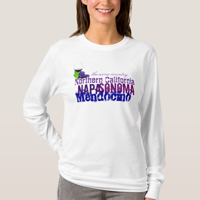 T-Shirt Northern California Napa Sonoma Mendocino (Front)