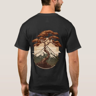 T-shirt of a tree in traditional Japanese style