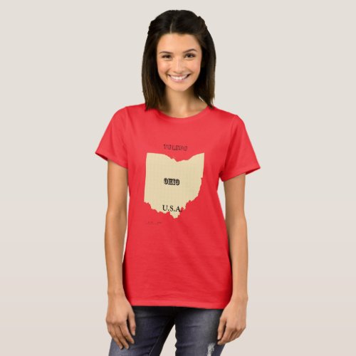 T_shirt _ Ohio Map with City