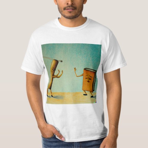 T_Shirt oil painting book and melancholic art