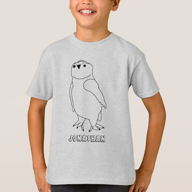 T-Shirt - Owl to Color with Name (Front)