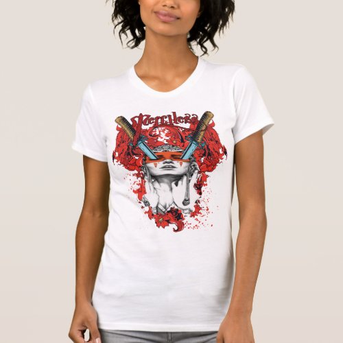T_shirt Painful woman with the knife of deadly lov
