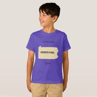 T-shirt - Pennsylvania Map with City