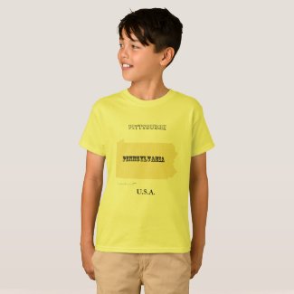 T-shirt - Pennsylvania Map with City