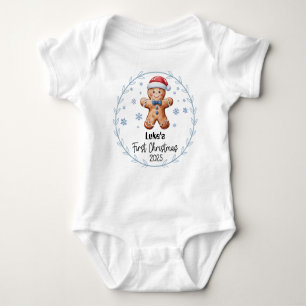 T-Shirt- Personalized Baby's First Xmas 2025- Boy Baby Bodysuit