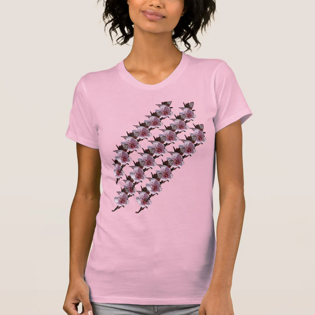 T-Shirt - Plum Blossoms on Diagonal (Front)