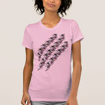T-Shirt - Plum Blossoms on Diagonal (Front)