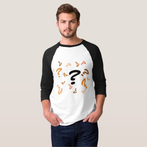 T_shirt _ Question Marks in Orange and Brown