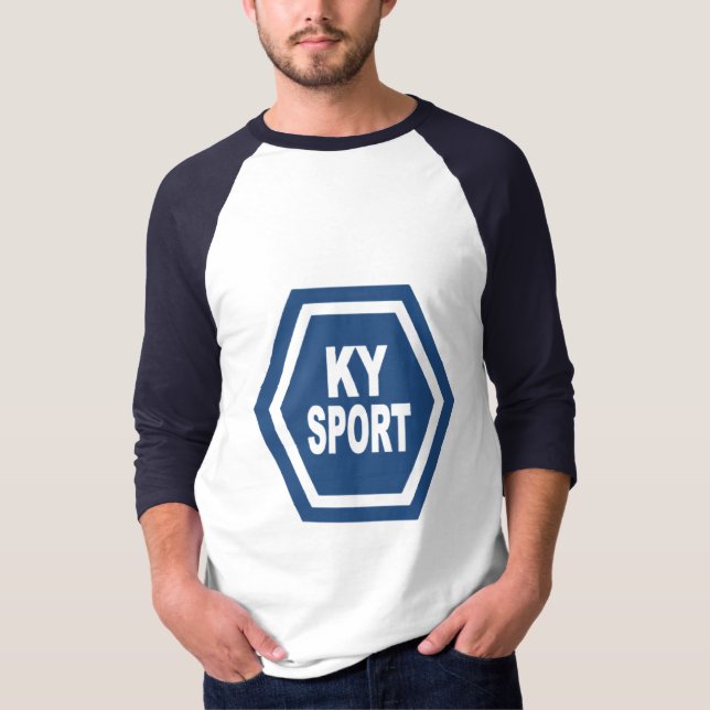 T-shirt raglan blanc marine  KENTUCKY SPORT (Front)