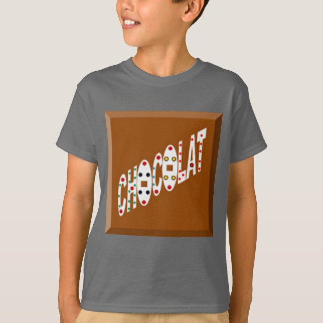 T-shirt raglan blanc/rouge  CHOCOLAT BONBONS (Front)
