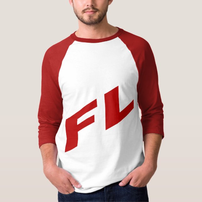 T-shirt raglan blanc rouge  FLORIDA (Front)