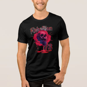 T-Shirt Rebellion78 Roses Skull Tri-Blend Shirt