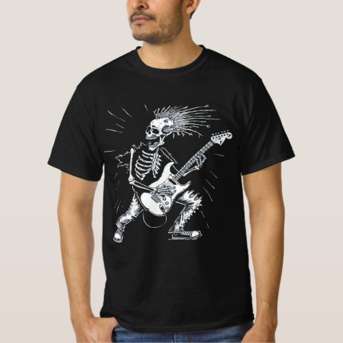 T_shirt Rock and Roll skeleton