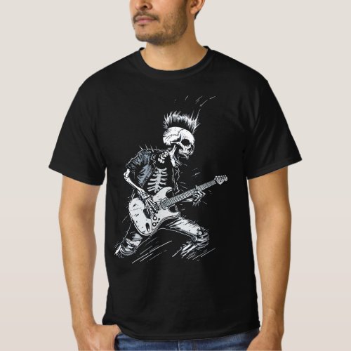 T_shirt Rock and Roll skeleton