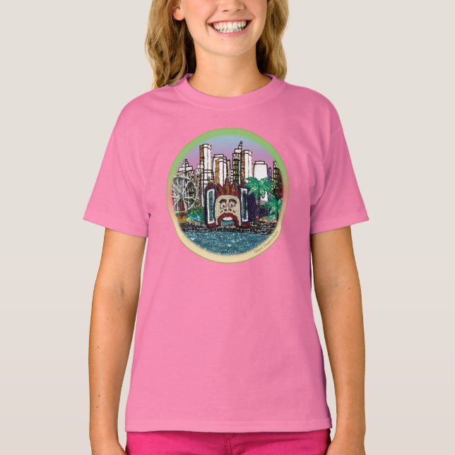 T-Shirt | Round Luna Park - Mauve Sky (Front)