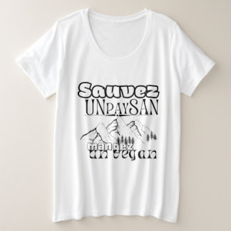T-shirt sauvez un paysan mangez un vegan