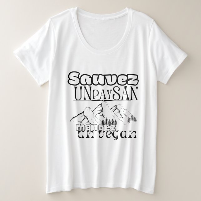 T-shirt sauvez un paysan mangez un vegan  (Design Front)
