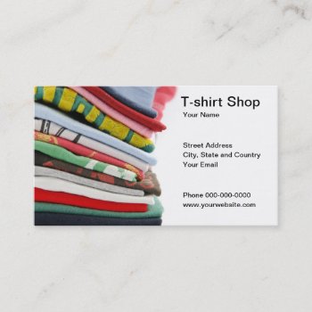 T-shirt Shop Business Card by luissantos84 at Zazzle