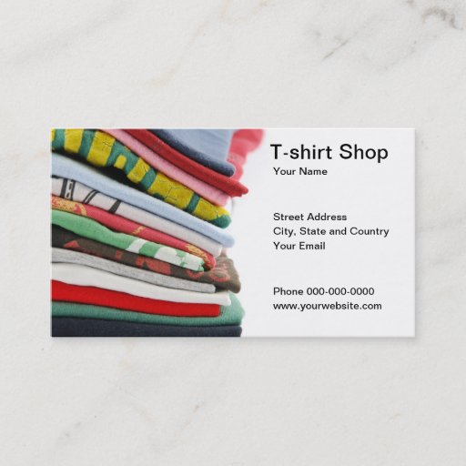 Customizable T-shirt Shop Business Card