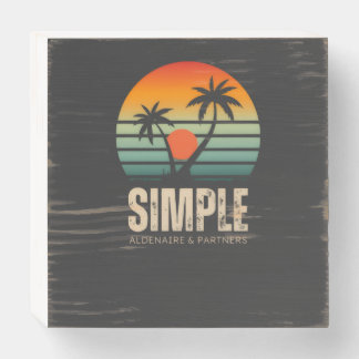 T-shirt Simple Sunset - Tropical vibes design Wooden Box Sign