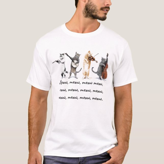 T-Shirt  / Singing Cats / Meow, Meow , Meow (Front)