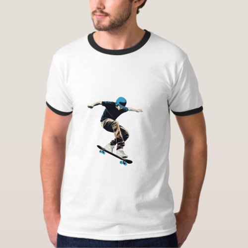 T Shirt _ Skateboarder Soars Minimalist Movement