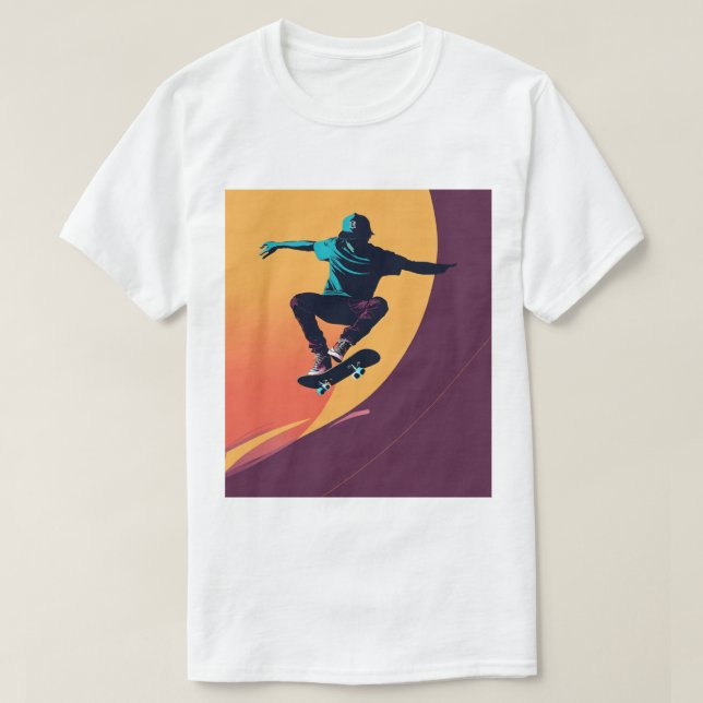 T-Shirt "Skateboarding Sunset Graphic Tee" (Design Front)