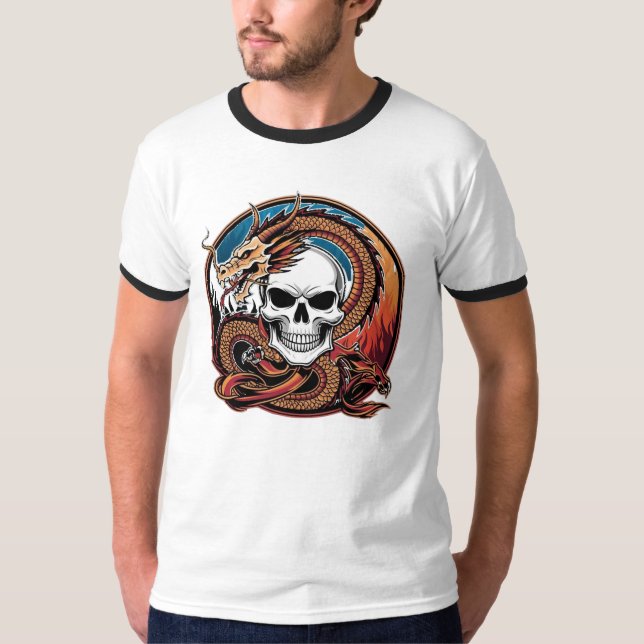 T-shirt skull and dragon logo design (Front)
