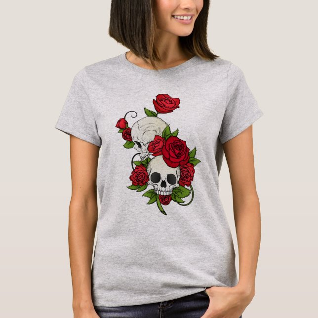 T-Shirt Skull flowers (Front)