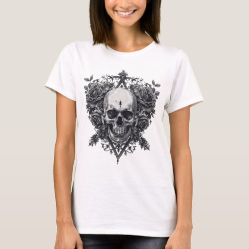 T_shirt skull ornament