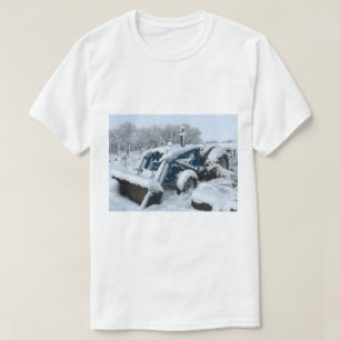 T-Shirt - "Snowed In" Vintage Classic Blue Tractor