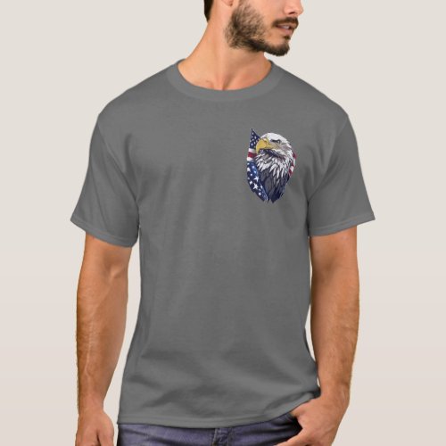 T_shirt Soaring Spirit Bald Eagle Tee with flag