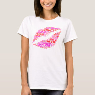 T-Shirt Spring break wild child lips red pink