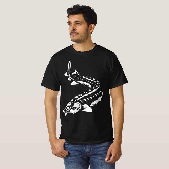 T-SHIRT -STURGEON FISH -LAKE STURGEON TRIBAL (Front Full)