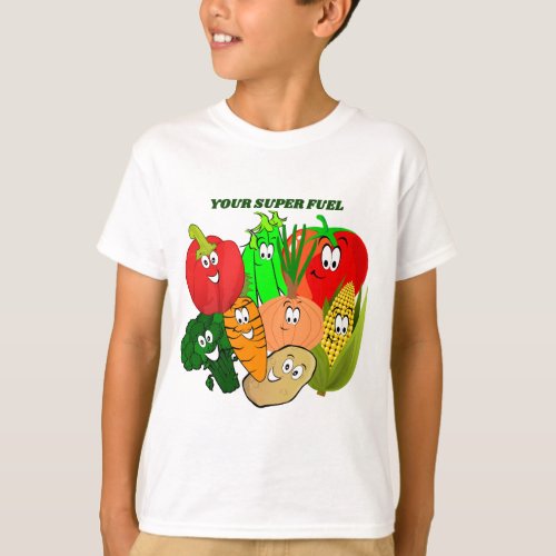 T_Shirt Superheroes  Vegetables  your super fuel