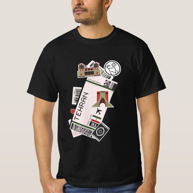 T Shirt tehran iran persia travel (Front)