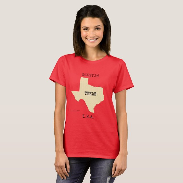 T-shirt - Texas Map with City (Front Full)