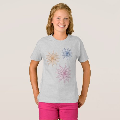 T_Shirt _ Three Dainty Feather Blossoms