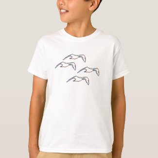 T-shirt - Three Neon Seagulls