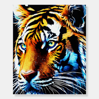 T shirt tiger face and back side animal design foam board