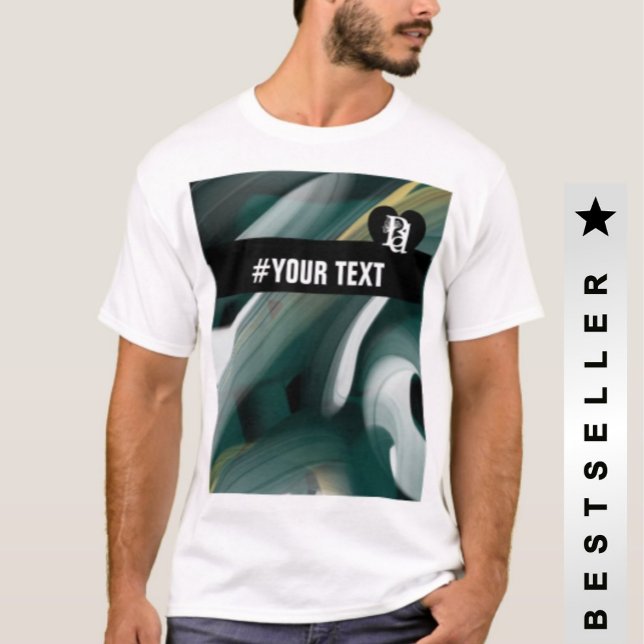 T-Shirt Trend Abstract Art Black White Green (Creator Uploaded)