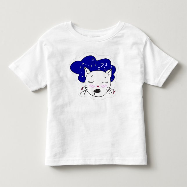 T-shirt. Trendy customised slipping happy cat. Zzz Toddler T-shirt (Front)