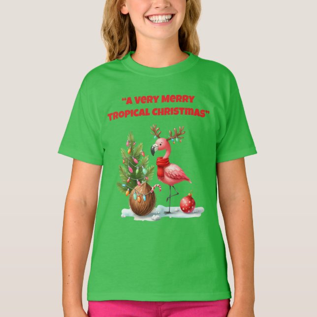 T-Shirt -Tropical Christmas Family T Shirt (Front)