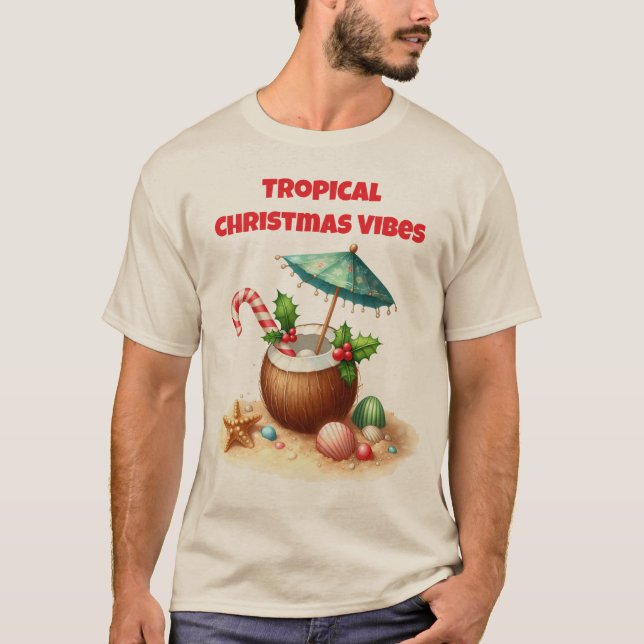 T-Shirt-Tropical Christmas Family T Shirt (Front)