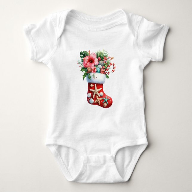 T-Shirt-Tropical Christmas Family T Shirts (Front)