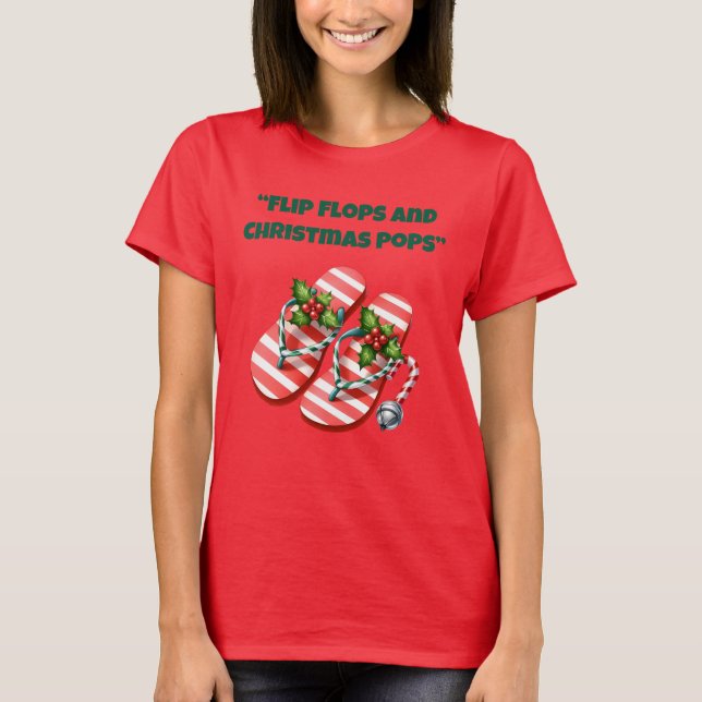 T-Shirt-Tropical Christmas Family T Shirts (Front)