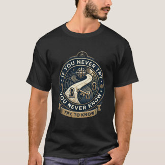 T-Shirt Try to Know: Vintage Golden Badge Design