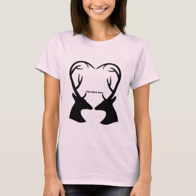T-SHIRT TWO BLACK DEER  (Front)