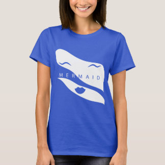 T-shirt two-tone with a face and the word mermaid