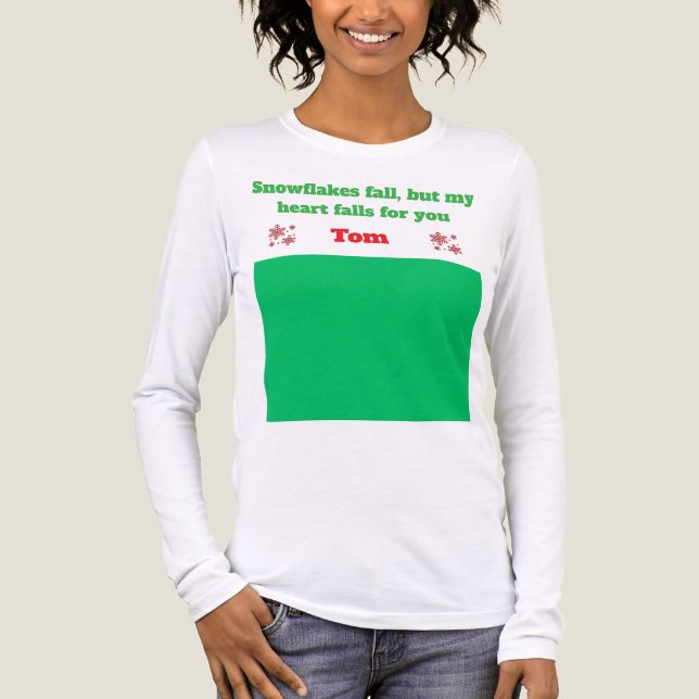 T-Shirt -Upload Photo & Personalize Long Sleeve  Tri-Blend Shirt (Front)